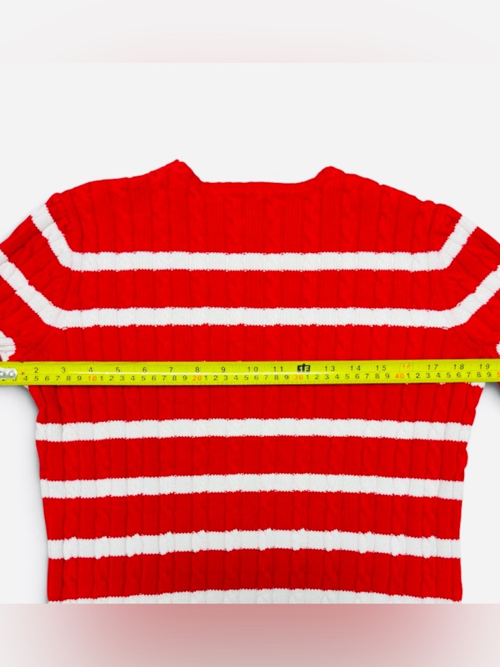 Striped Crewneck Sweater in Red and White - Picture 4 of 6